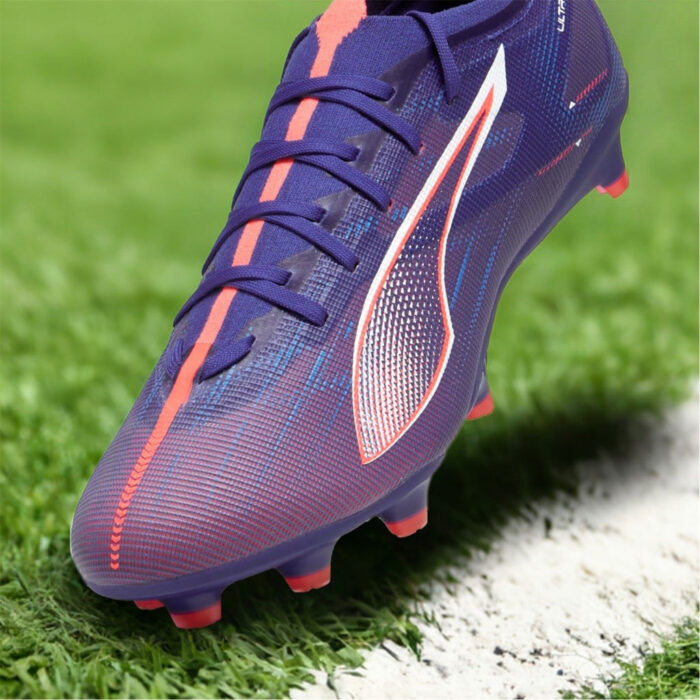 Puma Ultra 5 Firm Ground Football Boots – Purple/Wht/Org – view 6