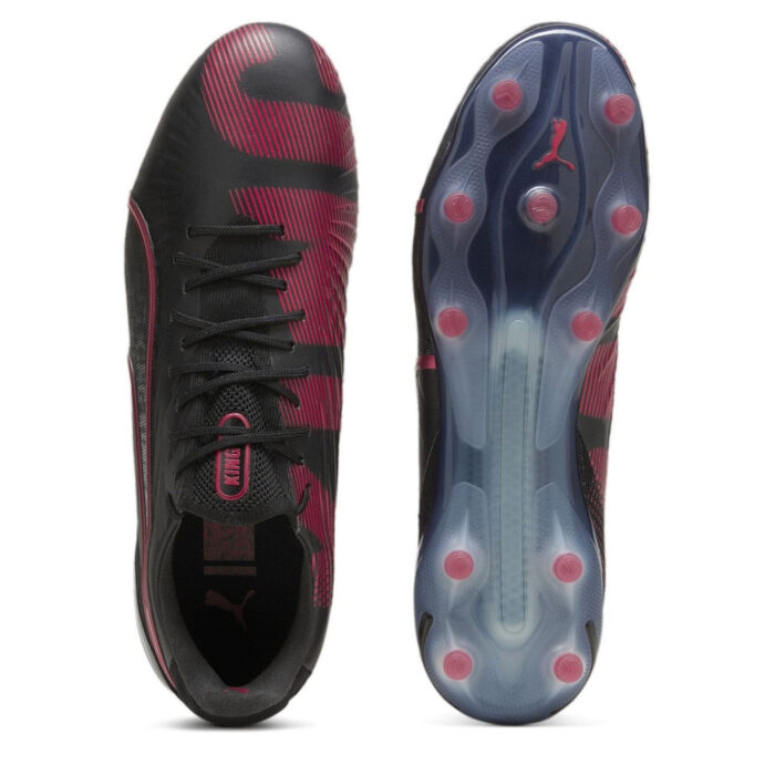 Puma King Firm Ground Football Boots – Black/Red – view 3