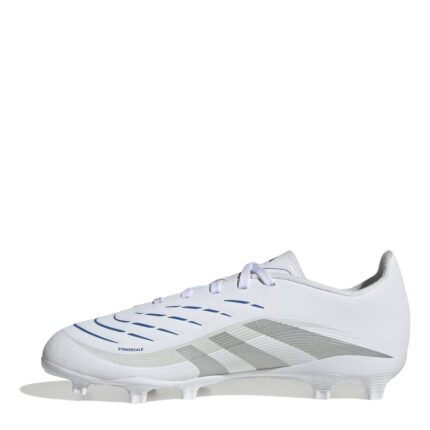 adidas Predator Junior Firm Ground Football Boots – White/Silver – view 2