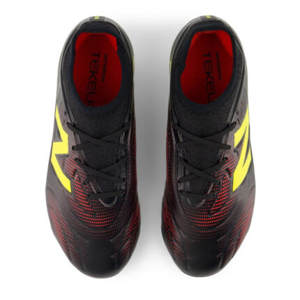 New Balance Junior Firm Ground Football Boots – Black/Yellow – view 2