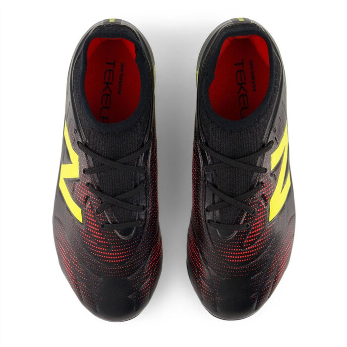 New Balance Junior Firm Ground Football Boots – Black/Yellow – view 2