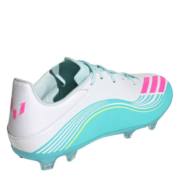 adidas F50 Firm Ground Football Boots – Wht/Pink/Blue - Image 4
