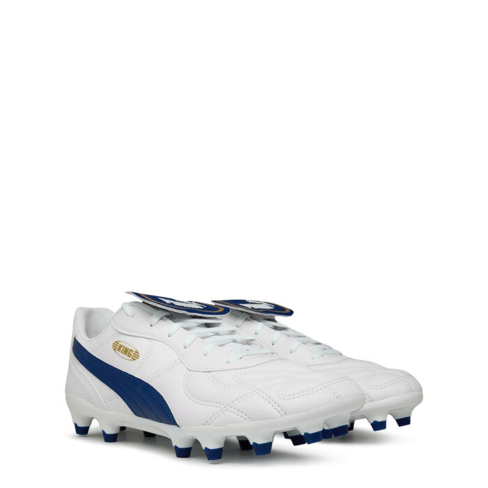 Puma King Cup Firm Ground Football Boots – White/Blue - Image 4
