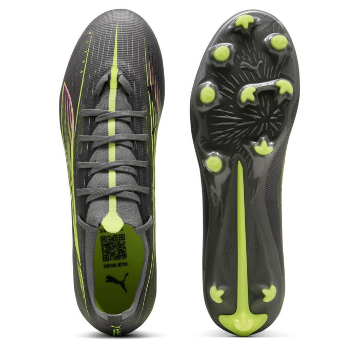 Puma Ultra 5 Firm Ground Football Boots – Silver/Yellow – view 3