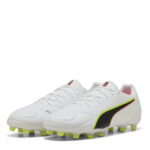 Puma King Firm Ground Football Boots – White-Red