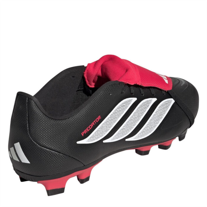 adidas Predator Fold Over Tongue Firm Ground Football Boots – Black/Red – view 4