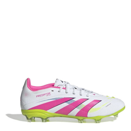 adidas Predator Junior Firm Ground Football Boots – White/Pink