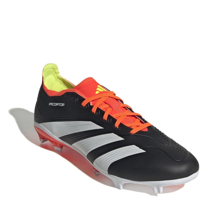 adidas Mens Predator Firm Ground Football Boots – Black/White - Image 3