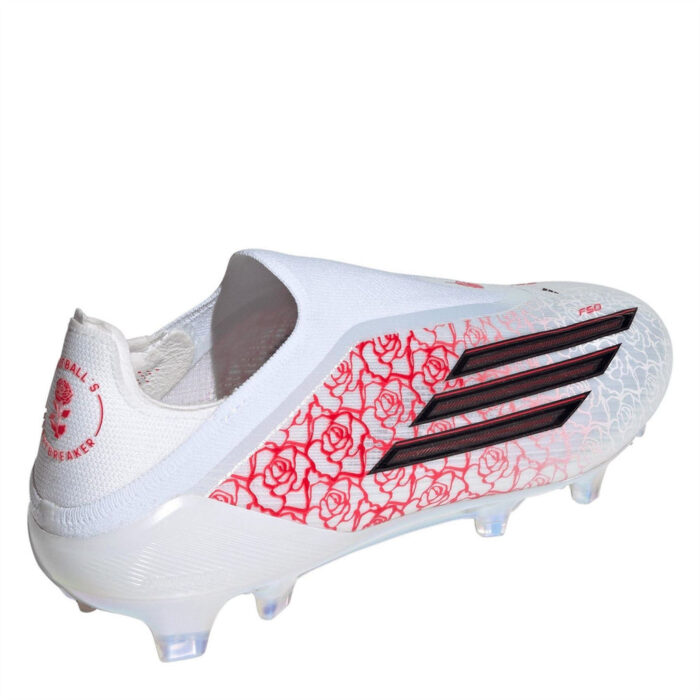 adidas F50 Firm Ground Football Boots – White/Blk/Red – view 4