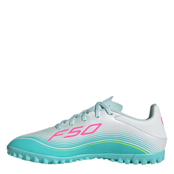 adidas F50 Messi Turf Football Boots – Wht/Pink/Blue - Image 2