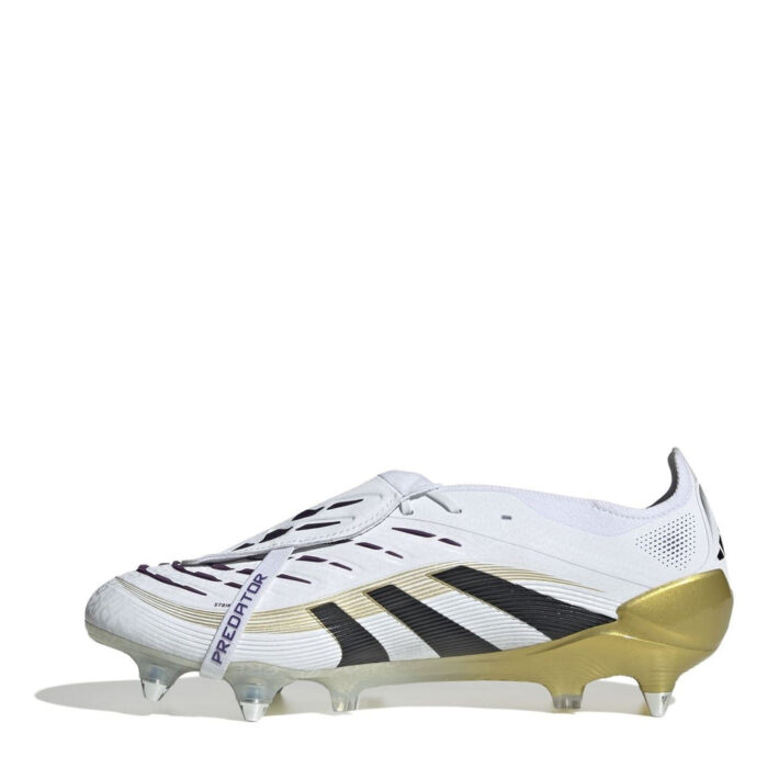 adidas Predator Soft Ground Football Boots – White/Blk/Gold – view 2
