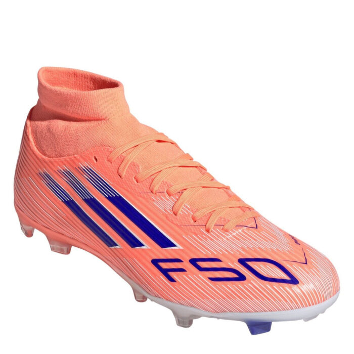adidas Mens F50 Firm Ground Football Boots – Orange/Blue - Image 3