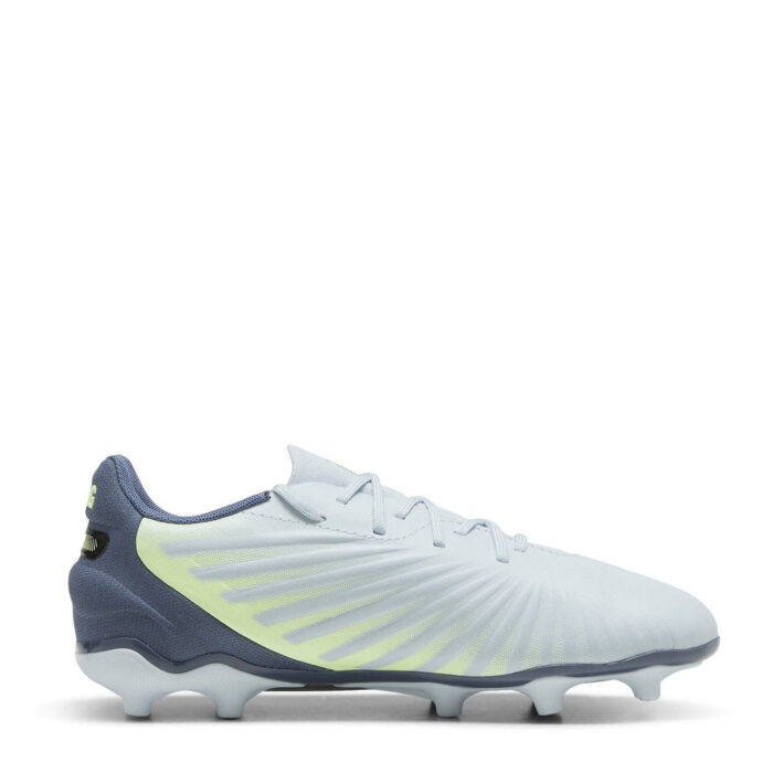 Puma King Junior Firm Ground Football Boots – Grey/Yellow – view 4