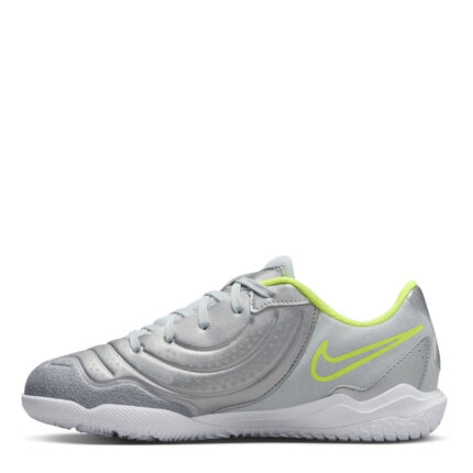 Nike Junior Indoor Football Boots – Silver/Volt – view 2