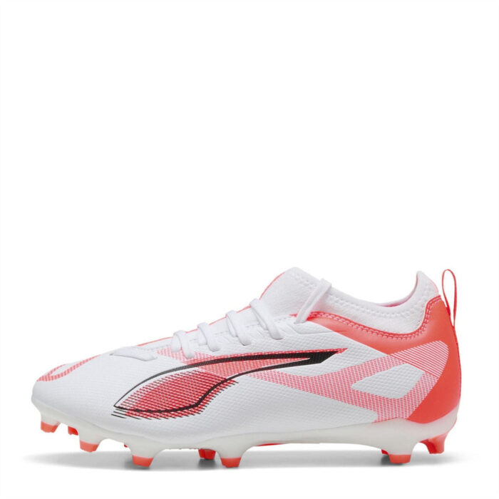 Puma Ultra 5 Junior Firm Ground Football Boots – White/Red – view 8