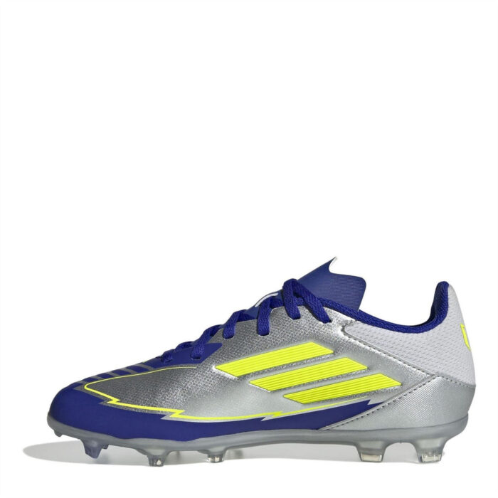 adidas F50 Junior Firm Ground Football Boots – Silver/Blue – view 8