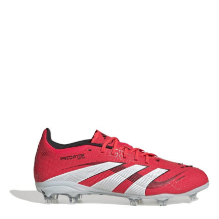 adidas Predator Junior Firm Ground Football Boots – Red/White