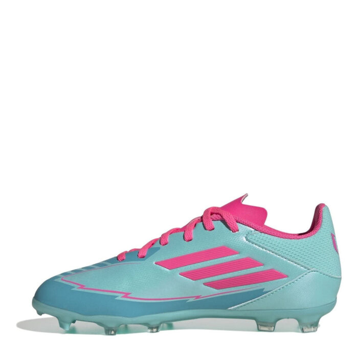 adidas F50 Junior Firm Ground Football Boots – Blue/Pink – view 8