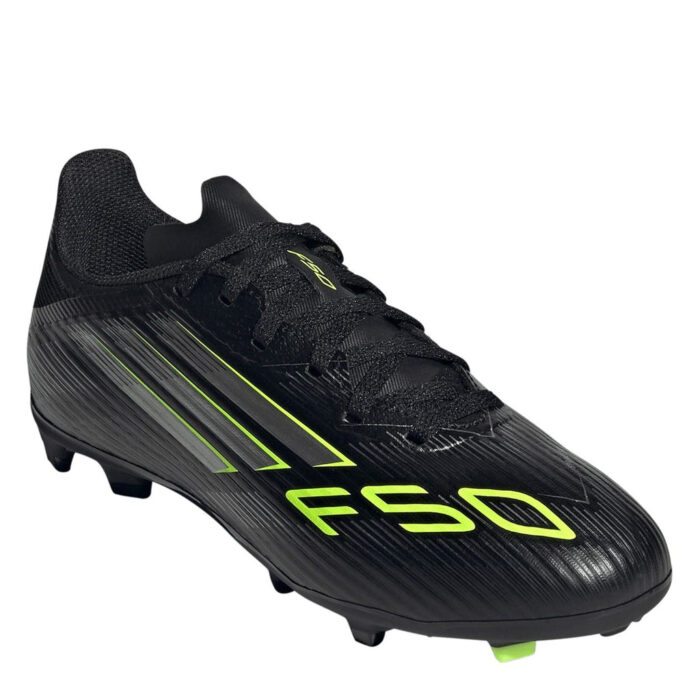 adidas F50 Junior Firm Ground Football Boots – Black/Lemon – view 3