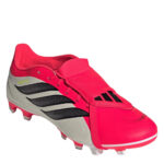 adidas Predator Fold Over Tongue Firm Ground Football Boots – Red/Blk/White – view 3