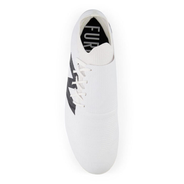 New Balance Furon V7+ Destroy Firm Ground Football Boots – White/Black - Image 3