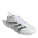 adidas Predator Firm Ground Football Boots – White/Silver – view 3
