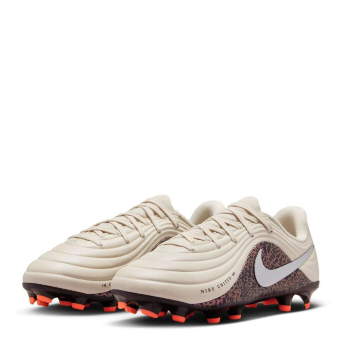 Nike Tiempo Junior Firm Ground Football Boots – Burgundy/Print - Image 4