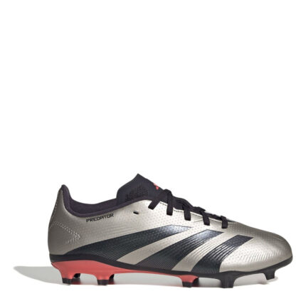 adidas Predator Junior Firm Ground Football Boots – Silver/Black