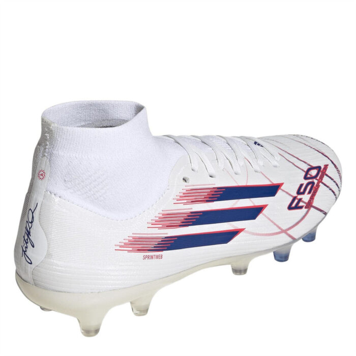 adidas Womens F50 Sparkfusion Firm Ground Football Boots – White/Blue/Red - Image 4