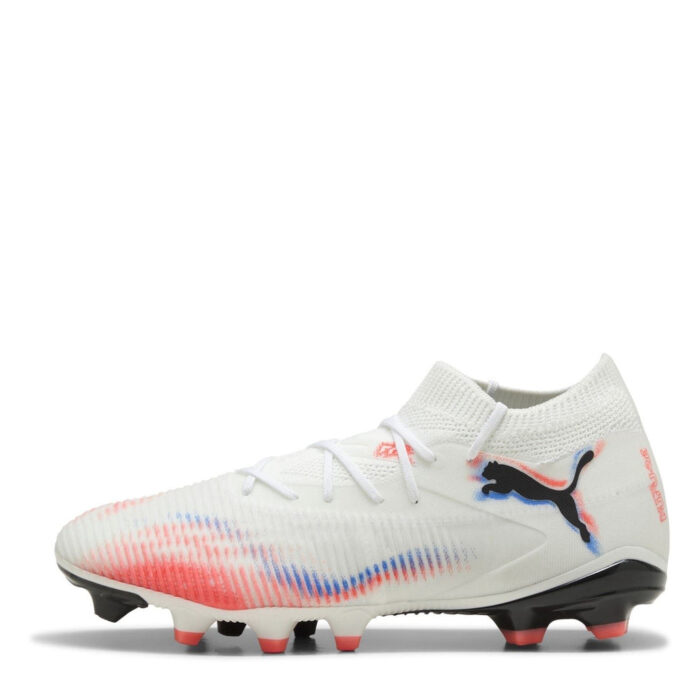 Puma Womens Future 8 Firm Ground Football Boots – White/Black/Red – view 2