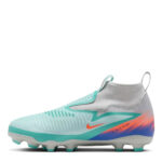 Nike Phantom 6 Junior Firm Ground Football Boots – Green/Orange – view 2