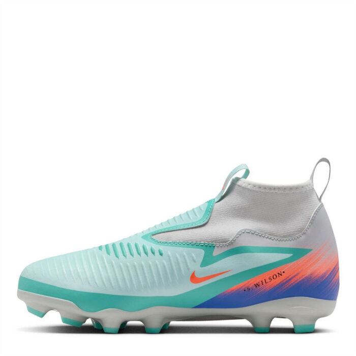 Nike Phantom 6 Junior Firm Ground Football Boots – Green/Orange – view 2