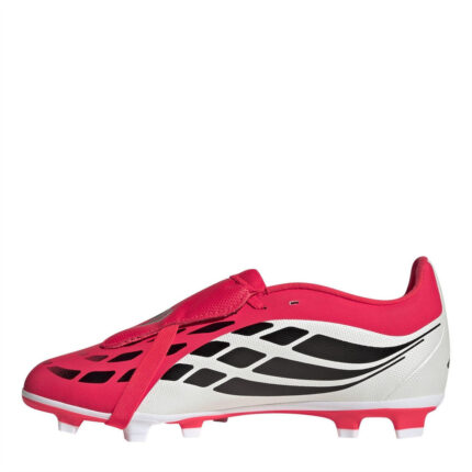 adidas Predator Fold Over Tongue Junior Firm Ground Football Boots – Red/Blk/White – view 2