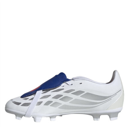 adidas Predator Fold Over Tongue Junior Firm Ground Football Boots – White/Blue – view 2