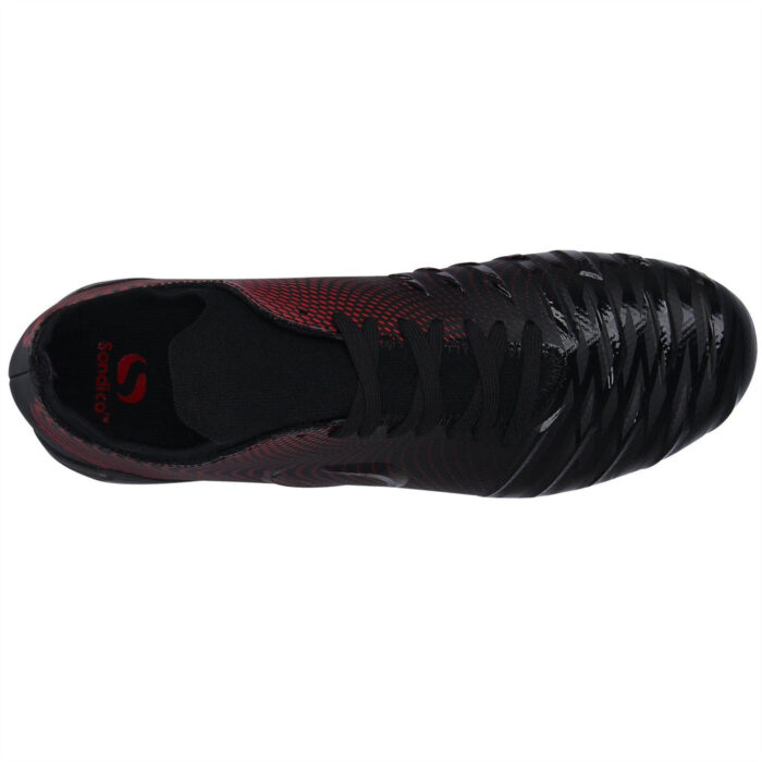 Sondico Blaze Junior Firm Ground Football Boots – Black/Red – view 3