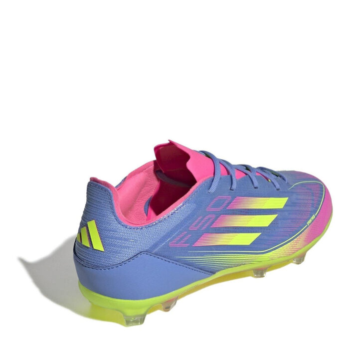 adidas F50 Junior Firm Ground Football Boots – Blue/Lemon – view 4