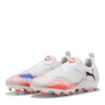 Puma Future 8 Junior Firm Ground Football Boots – White/Black/Red