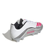 adidas F50 Messi Junior Firm Ground Football Boots – White/Red – view 4