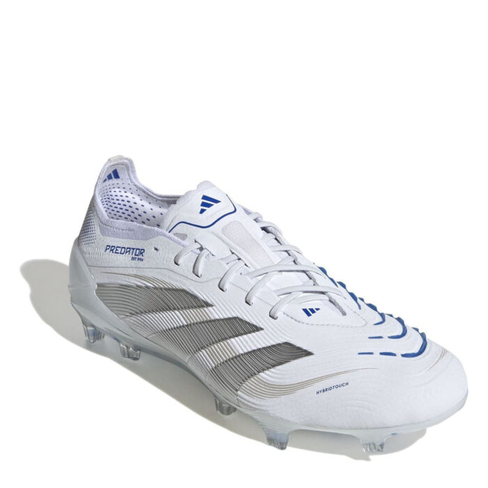 adidas Predator Firm Ground Football Boots – White/Silver – view 3