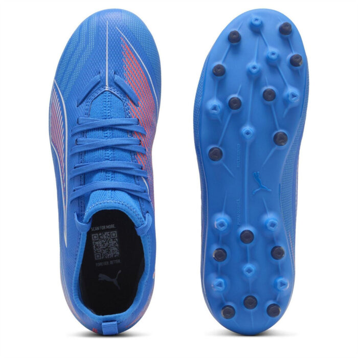 Puma Junior Multi-Ground Football Boots – ltrBl-Wht-GlwRd – view 3
