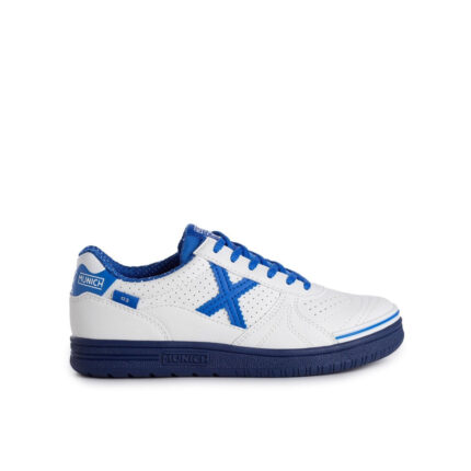 Munich Profit Junior Indoor Football Boots – White/Navy