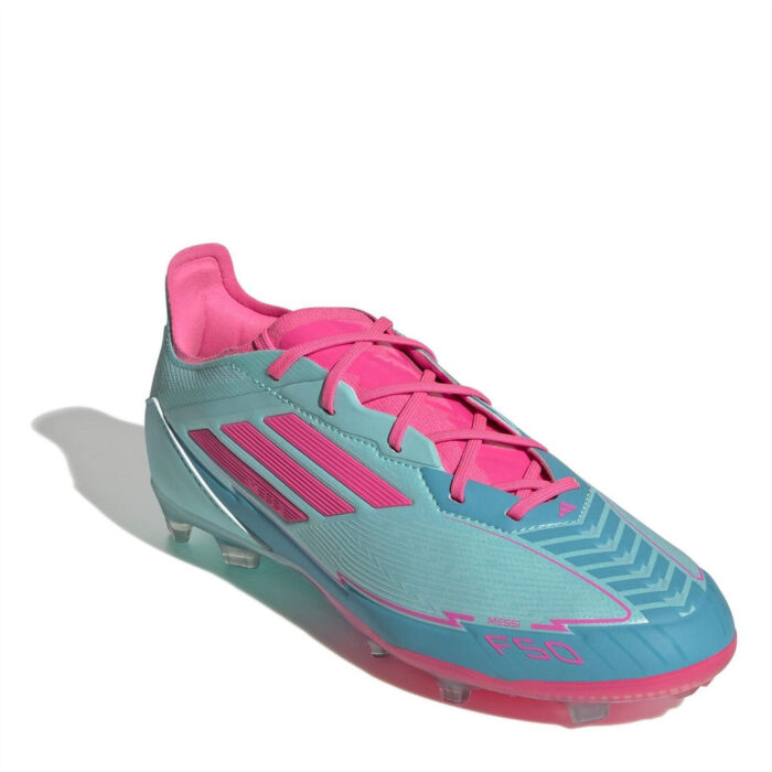 adidas F50 Junior Firm Ground Football Boots – .Blue/Pink – view 3