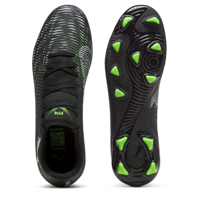 Puma Future 8 Firm Ground Football Boots – Black/Green – view 3
