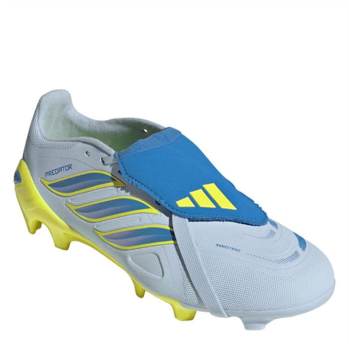 adidas Mens Predator Fold Over Tongue Firm Ground Football Boots – Blue/Yellow - Image 3