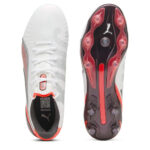 Puma King Firm Ground Football Boots – White-Silver – view 3