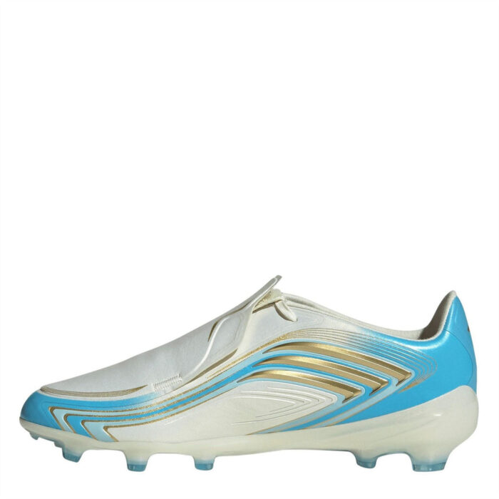 adidas Hyperfast Junior Firm Ground Football Boots – Cream/Blu/Gold – view 2