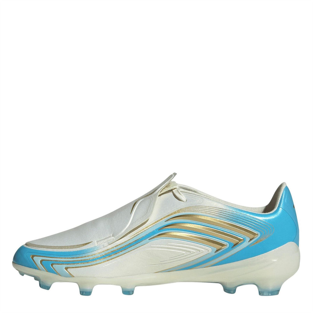 adidas Hyperfast Junior Firm Ground Football Boots – Cream/Blu/Gold – view 2