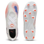 Puma 8 Junior Firm Ground Football Boots – White/Black/Red – view 3