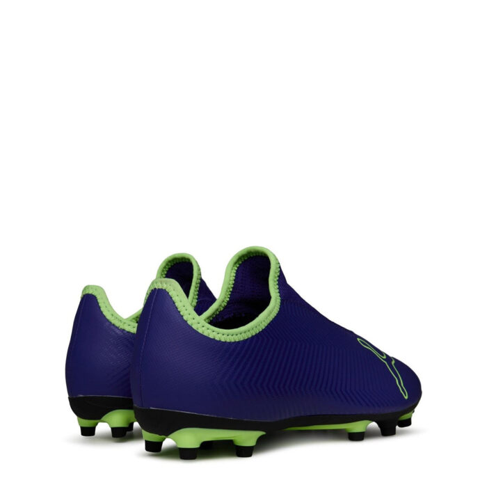 Puma Finesse Laceless Junior Firm Ground Football Boots – Purple/Green – view 5