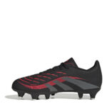 adidas Predator Junior Soft Ground Football Boots – Black/Grey – view 2